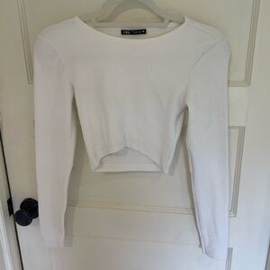 Zara Long Sleeve Top in White